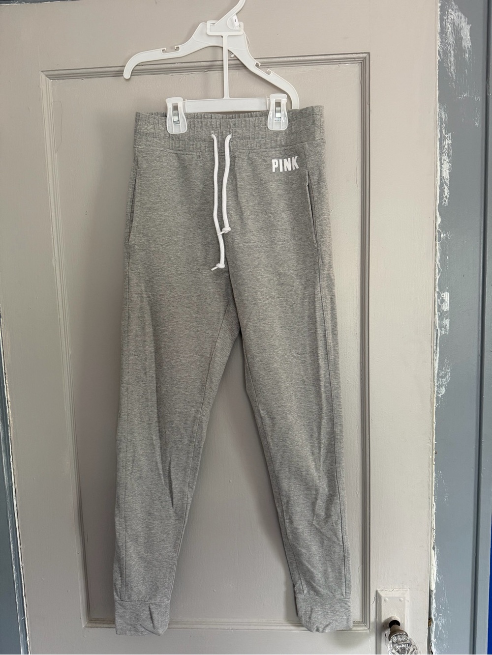 PINK Victoria's Secret Light Gray Leggings with Drawstring